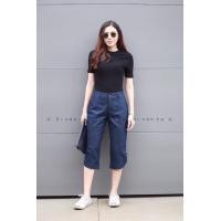 ราคา กางเกงผ้ายีนส์ฟอกขา 5ส่วนซิบหน้าแต่งขาโค้งแต่งกระดุมปลายขา กางเกงขา 5 ส่วนหญิงผ้ายีนส์ฟอก กางเกงขาโค้ง 5 ส่วน กางเกงผู้หญิงขา 5 ส่วน (22355508186)