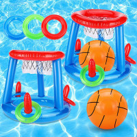 ราคา MU HOME Inflatable Shooting Set ชุดเกมสระว่ายน้ำพอง เกมกีฬาน้ำสำหรับเด็ก Portable Floating Basketball Hoop Pool Game (24570408093)