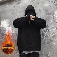 ราคา Se7en shop เสื้อคลุมมีฮู้ดผู้ชาย เสื้อคลุมแขนยาว กันร้อน กันหนาวมีซิปรูด มีหมวก สี ดำ เทา (21170148907)