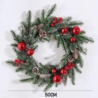 ราคา ตกแต่งอุปกรณ์กลางแจ้ง Merry Christmas พวงดอกไม้คริสต์มาส อุปกรณ์ตกแต่งต้นไม้ ที่แขวนประตู หน้าต่าง ประดับต้นคริสต์มาส (23204473457)