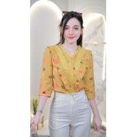 ราคา ขายดี Chanan เสื้อโพลีผสมคอตตอน แขนยาวปิดศอก แต่งดีเทลลูกไม้ แต่งระบายสวยมาก ผ้าใส่สบายได้หลายโอกาส มี3สี รุ่น0253 เสื้อทำงาน เสื้อออกงาน เสื้อชีฟอง เสื้อเชิ๊ต เสื้อคอจีน เสื้อคอปก เชิ้ตคอปก (22786948