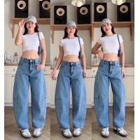 ราคา พร้อมส่ง Babarry On Street กางเกงขายาว ทรงบอลลูน รุ่น Barrel Style เอวสูง ผ้าไม่ยืด C J (25131133290)