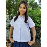 ราคา เสื้อคอบัว คอบัวประถม คอบัวผ่าตลอดเสื้อนักเรียน ชุดนักเรียนประถม เสื้ออย่างเดียว 2568 (24363047025)