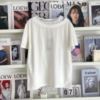 ราคา Lawyer Store 5231639 เสื้อยืดคอปาด แต่งเสื้อกล้ามลูกไม้ด้านใน ผ้ายืดเนื้อนุ่ม เสื้อยืด เสื้อมัดย้อม สวมใส่สบาย เหมาะสำหรับวันลำลอง มีความหวานและน่ารัก มีให้เลือก 2 สี ขาว ดำ จัดส่งไว คุณภาพดี ใส่สบาย 