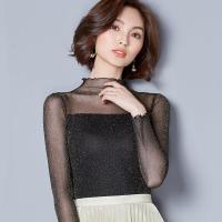 ราคา เสื้อยืดผู้หญิงแขนยาวคอปกติปานสูงลายลูกไม้ ทรงเข้ารูป ทรงเข้ารูป ลายลูกไม้ แขนยาว คอกลม แขนยาว เสื้อชั้นใน (22896437540)