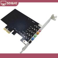 ราคา SD HI PCI E 5 1 Sound Card Computer PCIE 5 1 Channel 3D Audio 6 Channels 3D Games Music Digital Sound Card PCI Express 5 1 CH 24Bit (25244865444)