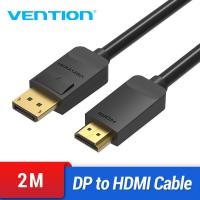 ราคา Vention Displayport HDMI Cable Display Port HDMI Cable 3M 2M 1 5M 1080P DP to HDMI Adapter for Monitor HDTV Projector (1137608766)
