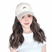 ราคา PTK52 ชิ้นเดียว หมวกเบสบอลพร้อมวิก แฮร์พีซ ไฮไลท์ ยาว ผมหยักศก แฟชั่น หมวกกันแดด วิกผมหมวกปรับได้ ผู้หญิง (24775912321)