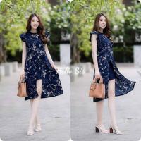 ราคา เซ็ท 2 ชิ้น เสื้อตัวยาวแขนระบายผ้าชีฟองหนังกบ ซิปหลัง ผ่าหน้า กางเกงขาสั้น ผ้าซาร่า เอวยืด สม็อคหลัง ฟรีไซส์ (19726258447)