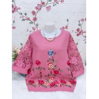 ราคา สื้อลูกไม้ผ้าลินิน ผสม เสื้อลูกไม้ใส่ทำบุญ เสื้อลูกไม้ไซส์ใหญ่ รอบอก38 42 44 46 48 52นิ้วฟรีไซส์ มี3ไซส์หน้าผ้า42 46 52นิ้วใส่สบาย ปักลายดอกสวย (21901367083)