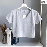 ราคา Ivy Crop Top เสื้อครอปสาวอวบ สไตล์มินิมอล ผ้ายูนิโคล อก34 46 นิ้ว เสื้อยืดคอวี 576 (23795864377)