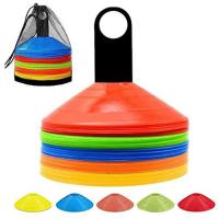 ราคา กรวยฝึกซ้อม ฟุตบอล เซ็ต 50 ชิ้น ฟรี ถุงตาข่าย เสาเก็ลกรวย มาร์คเกอร์โคน กรวยซ้อมกีฬา กรวยซ้อมบอล กรวยวงกลม กรวยพลาสติก สำหรับฝึกซ้อมฟุตบอล (24963239547)