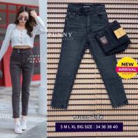 ราคา XANNSHOPS Punny jeans กางเกงยีนส์ ผู้หญิง ทรงบอย ผ้ายืด เอวสูง (22978994140)