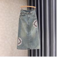 ราคา กระโปรงยีนส์เอวสูงปักลายสไตล์ชาติพันธุ์ กระโปรงทรงเอเข้ารูป กระโปรงทรงเอยาวปานกลาง ฤดูใบไม้ร่วง ใหม่ เทรนด์แฟชั่นสำหรับผู้หญิง (23523525798)