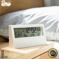 ราคา Smile พร้อมส่ง นาฬิกาตั้งโต๊ะ ปลุกดิจิตอล ตกแต่งบ้านสีขาว เทอร์โมมิเตอร์ clock สวย ดูคลาสสิค นาฬิกาข้างเตียง นาฬิกาปลุก (25511070258)