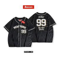 ราคา Bacon 99 เสื้อเบสบอลทรง Oversize กระดุมจริง งานพิมพ์ลายทั้งตัว อก 46 52 (25558150475)