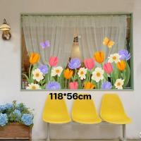 ราคา x cherub COD สติ๊กเกอร์สูญญากาศ ตกแต่งหน้าต่าง สวย ลายดอกไม้ หลายขนาด สติกเกอร์แก้ว สติกเกอร์ประตูกระจก (24719254067)