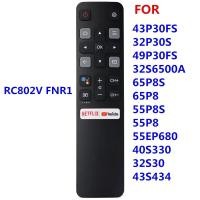 ราคา RC802V FNR1 New Voice Remote Control Smart tv TCL TV 75S434 43S434 50S434 55S434 65S434 with Netflix and YouTube Keys (10897389758)