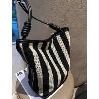 ราคา กระเป๋าถือทรงกลมขนาดใหญ่ผ้าลายทางสำหรับผู้หญิง 2025 กระเป๋าสะพายข้างแบบลำลองสำหรับเดินทาง สีดำและขาว กระเป๋าสะพายข้างสำหรับใส่ไปทำงาน (24815192576)