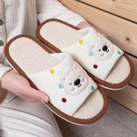 ราคา รองเท้าสลิปเปอร์ รองเท้าใส่ในบ้าน กันลื่น slipper สไตส์เกาหลี น้องหมาลายจุด (25009868859)