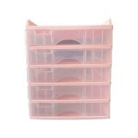 ราคา ตู้ลิ้นชัก 5 ชั้น พร้อมถาดบน สีชมพูพาสเทล รุ่น A 109 4 Organizer with upper tray two tone color pink pastel (25178274602)