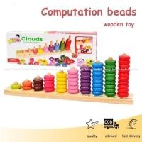 ราคา Sul ปริศนาของเล่นไม้ 10 แถวลูกคิดไม้ (23059638803)
