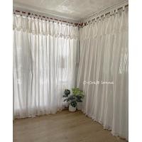 ราคา ผ้าม่าน ผ้าฝ้ายสไตล์ล้านนา กระดุม คอกระเช้า แต่งชายบนและล่างด้วยลูกไม้ถักมือ (12097003617)