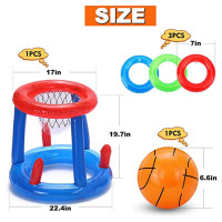 ราคา MU HOME Inflatable Shooting Set ชุดเกมสระว่ายน้ำพอง เกมกีฬาน้ำสำหรับเด็ก Portable Floating Basketball Hoop Pool Game (24570408092)