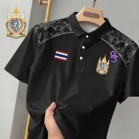 ราคา เสื้อโปโลสีดำ เสื้อสีดำ เสื้อโปโลชาย เสื้อโปโลธงไทยผู้ชาย เสื้อโปโลแขนสั้นลายพระราชทาน สะดวกสบายและระบายอากาศ แขนสั้น เสื้อสีดำ (25296589564)