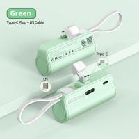 ราคา GOOJODOQ 5000mAh Mini Power Bank การชั่งน้ําหนักประมาณ 100 กรัมสายเคเบิล LN ในตัวและปลั๊ก Type C ไร้สายเคเบิล (24705481525)