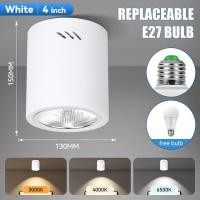 ราคา LED โคมดาวไลท์ติดลอย โคมไฟดาวน์ไลท์ ติดลอย โคมไฟเพดานแบบกลม แบบเหลี่ยม หลอดไฟแบบถอดเปลี่ยนได้ ขั้ว E27 Downlight 3 5นิ้ว 4นิ้ว ไฟสปอร์ตไลท์ที่ติดตั้งบนพื้นผิว (23815574706)