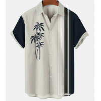 ราคา เสื้อเชิ้ตลำลอง เสื้อฮาวายผู้ชาย เสื้อผ้าลายต้นมะพร้าว เสื้อเชิ้ตรีสอร์ทผู้ชายขนาดใหญ่ (21798019332)