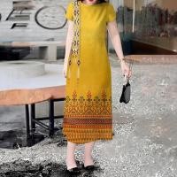 ราคา ชุดเดรสแขนสั้นผู้หญิงฤดูร้อนชุดเอวสูง ชุดไทย สาว อวบ ชุดรูปแบบย้อนยุคไทยสีเหลือง ชุดเดรสผู้หญิง ชุดเดรส ผู้หญิง วัย กลาง คน ชุดเดรส (23959878356)