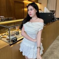 ราคา SpinnyHouse เสื้อปาดไหล่ ผ้าไหมพรมยืดเยอะ เรียบหรูดูแพงสุดๆ สาวอวบใส่ได้ ปาดไหล่ สไตล์เกาหลี รุ่น เมืองหลวง (24690256907)