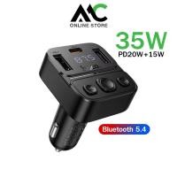ราคา Hoco E87 บลูทูธในรถยนต์ อุปกรณ์รับสัญญาณบลูทูธในรถยนต์ 35W Car Charger Bluetooth FM Transmitter (24477490460)