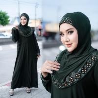 ราคา ชุดเดรสมุสลิม ติดผ้าคลุม ชุดออกงานอิสลาม ปักเพชรรีดเรียบหรู สไตล์ตุรกี ผ้ายืดทิ้งตัว IM36วาริสมุสลิม (24896048984)