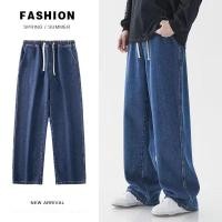 ราคา กางเกงยีนส์คาร์โก้ Cargo Jeans กางเกงทรงกระบอก เอวยางยืด มีเชือกผูก กางเกงยีนส์ขายาว (25493229570)