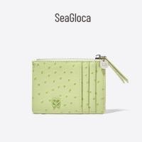 ราคา SeaGloca เคสการ์ดสีม่วงอ่อนสำหรับผู้หญิงกระเป๋าผิวการ์ดนกกระจอกเทศสีม่วง (25233941215)