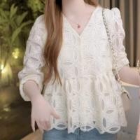 ราคา เสื้อเชิ้ตคอวีแขนยาวผ้าลูกไม้แฟชั่นฤดูใบไม้ร่วงสำหรับผู้หญิง เสื้อเชิ้ตทรงเข้ารูปเอวสูง ทรงเข้ารูป ทรงเข้ารูป เสื้อเชิ้ตคอวีแขนยาว (23489101243)