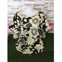 ราคา เสื้อผ้าสปัน เสื้อสงกรานต์ รอบอก36 46นิ้ว เสื้อลายดอกสาวอวบ เสื้อผ้าสาวอวบ เสื้อผ้าผู้หญิง รุ่น004 (24006411910)