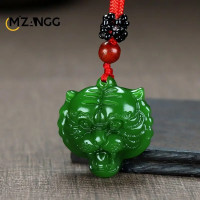 ราคา สร้อยคอหยกสีเขียวหยกธรรมชาติที่จี้รูปเสือสีขาวสลักด้วยมือเครื่องรางนำโชคสำหรับผู้ชายและผู้หญิงของขวัญ (22651447062)