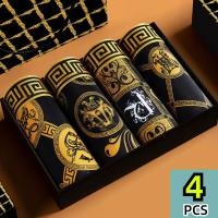 ราคา 4PCS Mens Underwear Luxury Black Gold Underwear Comfortable Breathable Flat Pants Youth Mens Four Corner Personalized Shorts Trendy Fashion New Underwear (22999765846)