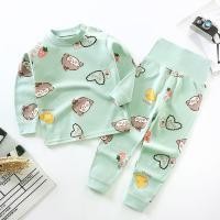 ราคา TUmama ชุดอินเนอร์ผ้าฝ้ายสำหรับเด็กลายแครอทการ์ตูนน่ารักสำหรับฤดูใบไม้ร่วงและฤดูหนาวเสื้อและกางเกงแขนยาวใส่สบายให้ความอบอุ่น (25328826396)