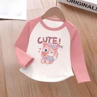 ราคา LBY เสื้อแขนยาวเด็ก เสื้อแขนยาวเด็กผู้หญิง เสื้อเชิ้ตแขนยาวสไตล์เกาหลีเข้าชุดสีสำหรับเด็กผู้หญิงในฤดูใบไม้ผลิและฤดูใบไม้ร่วงเสื้อยืดลายการ์ตูน (24793427144)