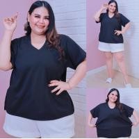 ราคา ส่งฟรี A317 เสื้อยืดคอวี เสื้อยืดสาวอวบ เสื้อยืดไซส์ใหญ่ โอเวอร์ไซส์ สาวอวบ คนอ้วน สีพื้น ไซส์ใหญ่ ผ้าร่อง อก 60 เสื้อยืดสาวอวบ เสื้อยืดคนอ้วน (24947141937)