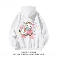ราคา Hello Kitty เสื้อสวมหัวแขนยาวเสื้อมีฮู้ดขนาดใหญ่ลำลองของผู้หญิงเสื้อกันหนาวมีฮู้ดหนาคู่เสื้อกันหนาวกำมะหยี่เสื้อผ้าคู่รัก (21561277885)
