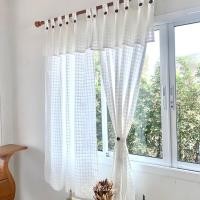 ราคา ผ้าม่านผ้าฝ้ายสีขาว ผ้าม่านคอกระเช้า ผ้าม่านหน้าต่าง ผ้าม่านประตู TTK (24611223334)