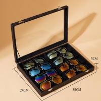 ราคา กล่องเก็บแว่นตาแบบพกพาสุดเท่ กล่องใส่แว่นสายรัดแบบหนังใส 8 ช่อง กล่องเก็บแว่นกันแดดแบบพกพาสำหรับการเดินทาง (876430571)