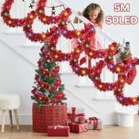 ราคา BHQ FU ข้าวคริสต์มาสหวายพีวีซี 2 7ม ไฟ LED พวงหรีดคริสต์มาส 30CM ประตูแขวนดอกไม้ประดิษฐ์ หวายสีเขียว ตกแต่งคริสต์มาส (25612733065)