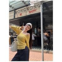 ราคา Dahong A192 เสื้อไหมพรมแขนยาวปาดไหล่ สีแดง ผ้าร่องยืดตามตัว ใส่ง่าย สไตล์เกาหลี 5 สี (23092943104)